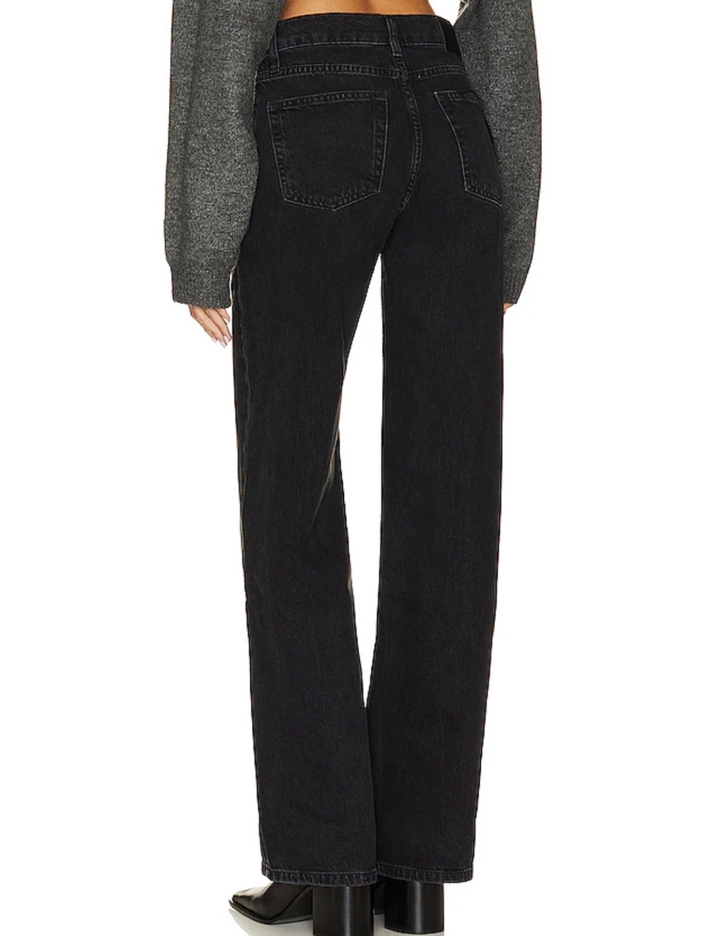 Anine Bing Hugh Jeans in Vintage Black Straight - Picture 8 of 11